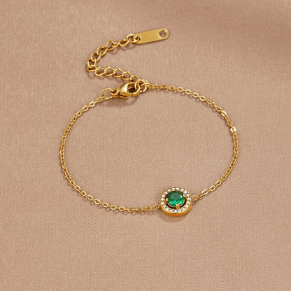 Forest Green Crystal Line Bracelet