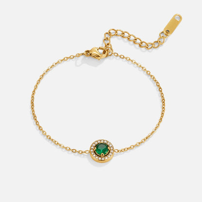 Forest Green Crystal Line Bracelet