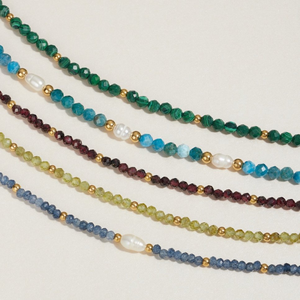 Dusty Olive Green Beaded Strand Bracelet