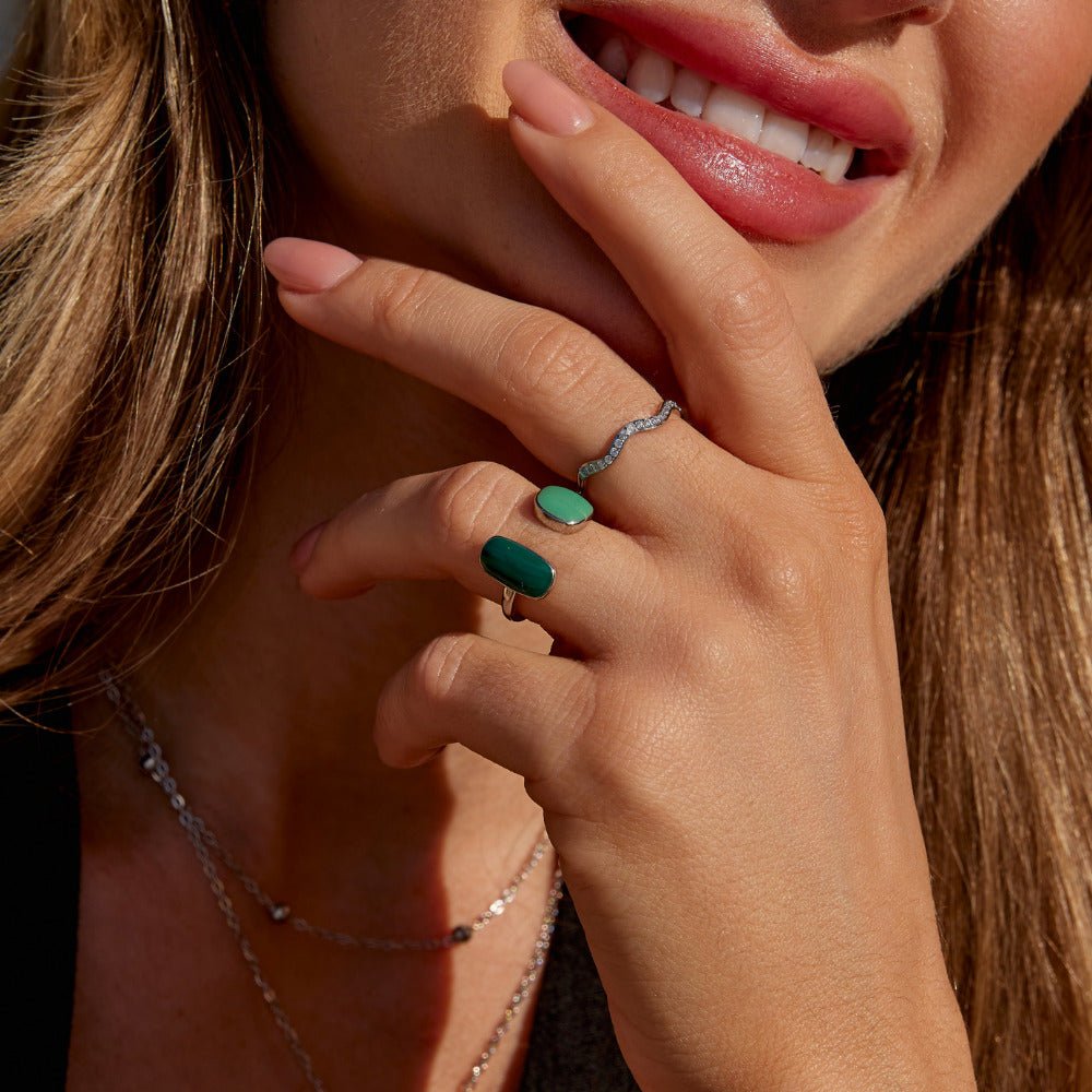 Willow Soft Green Silver-Tone Open Wrap Ring