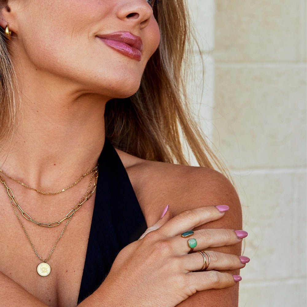 Soft Willow Green Stone Adjustable Wrap Ring