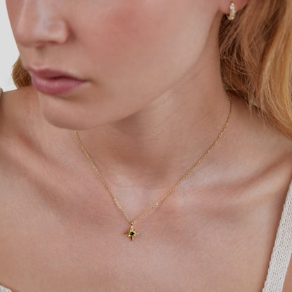 Starlit Green Crystal Pendant Necklace