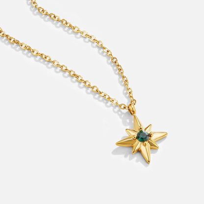 Starlit Green Crystal Pendant Necklace