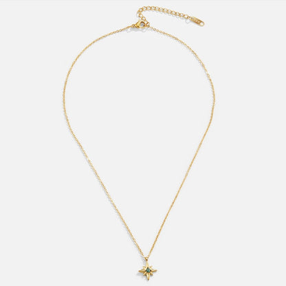 Starlit Green Crystal Pendant Necklace