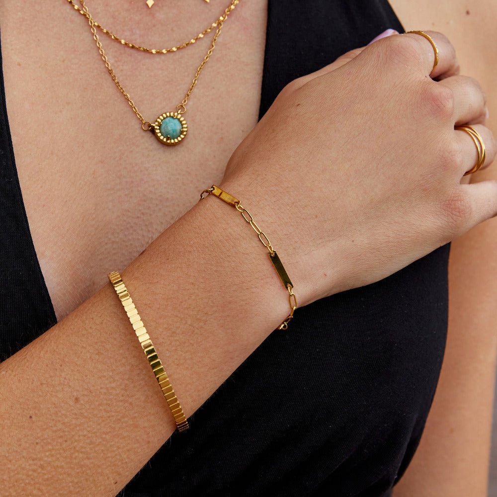 Hailey Slim Gold-Tone Curb Bracelet