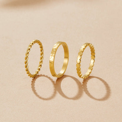Hella Gold-Tone Fine Stacking Band Ring Set