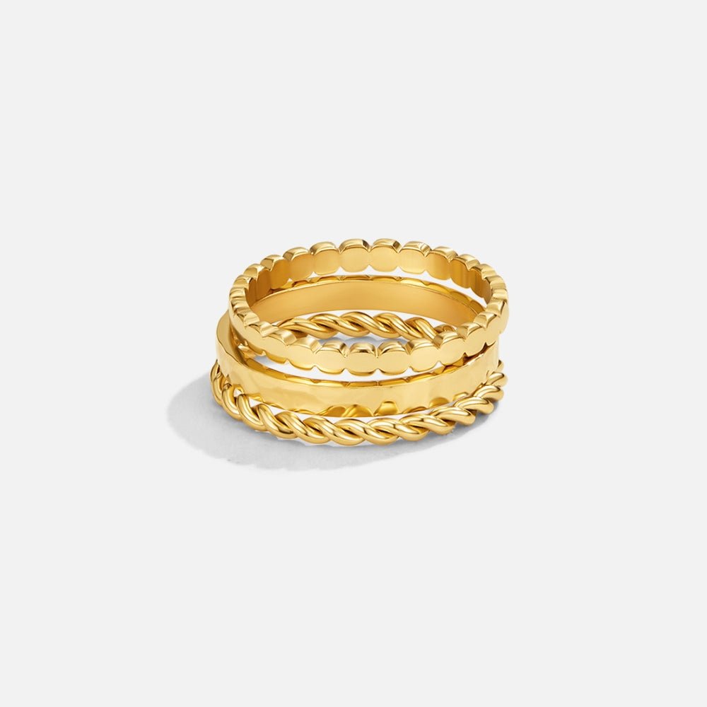 Hella Gold-Tone Fine Stacking Band Ring Set