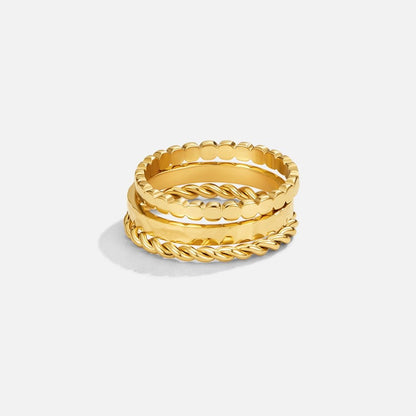 Hella Gold-Tone Fine Stacking Band Ring Set