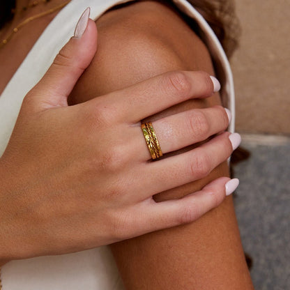 Hella Gold-Tone Fine Stacking Band Ring Set