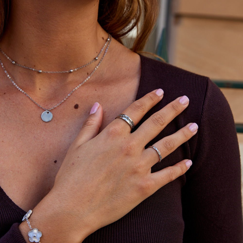 Hella Silver-Tone Fine Stacking Band Set