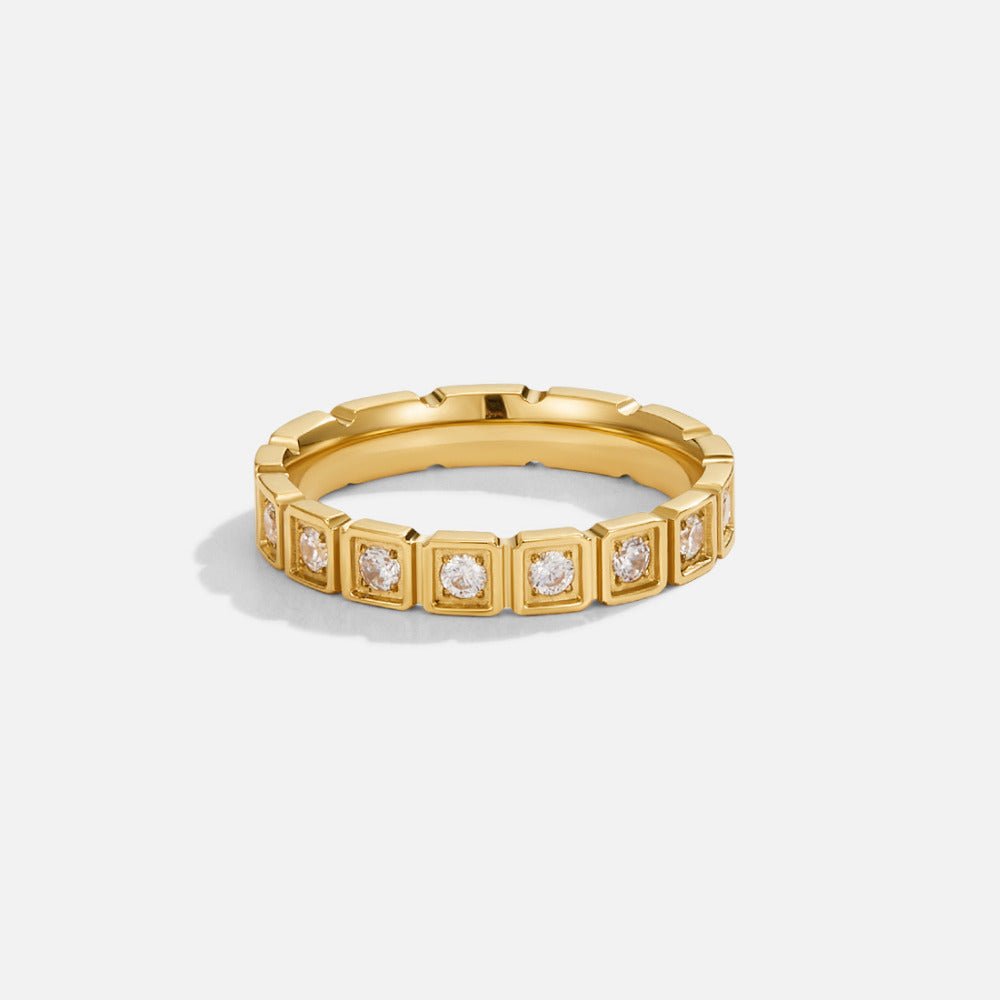 Hera Close Set Crystal Gold-Tone Ring