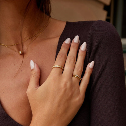 Hera Close Set Crystal Gold-Tone Ring