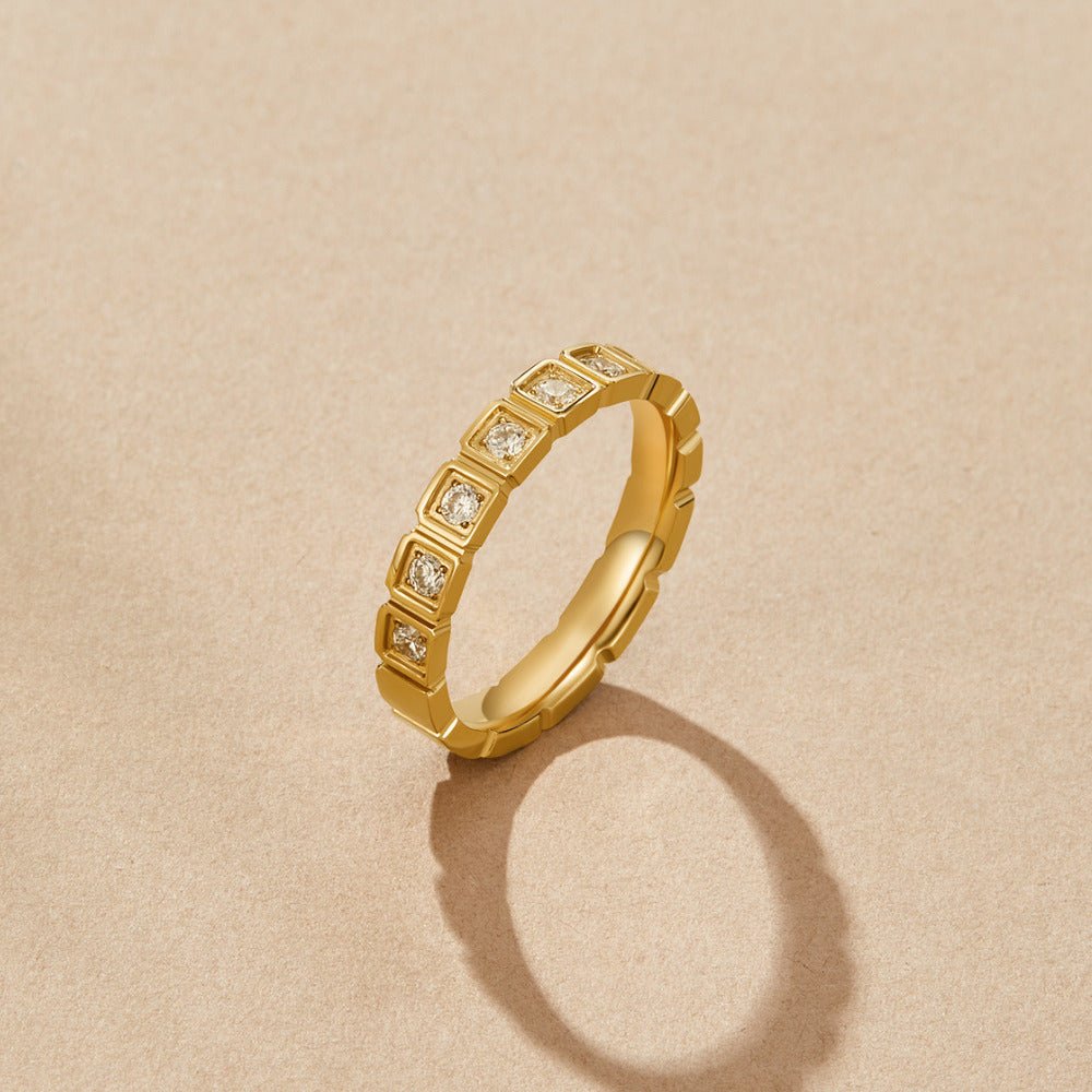 Hera Close Set Crystal Gold-Tone Ring