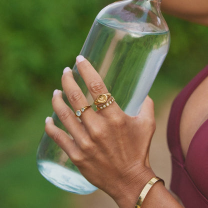 Hera Close Set Crystal Gold-Tone Ring