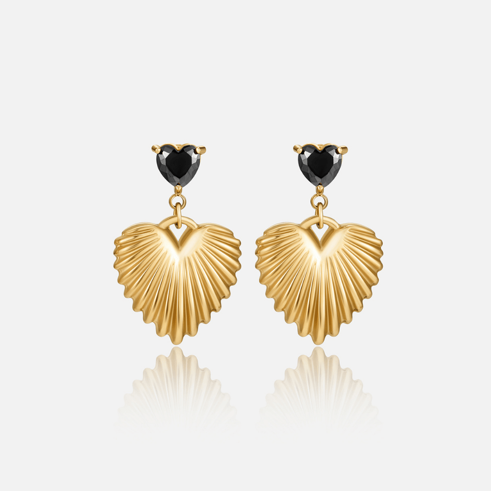 Hera Small Heart Charm Gold-Tone Drop Earrings