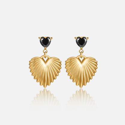 Hera Small Heart Charm Gold-Tone Drop Earrings