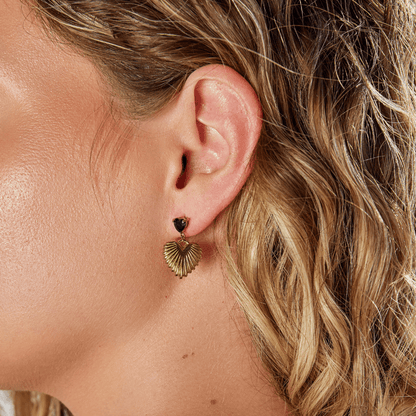 Hera Small Heart Charm Gold-Tone Drop Earrings