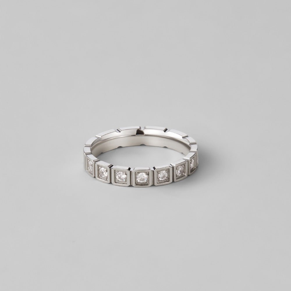 Hera Close Set Crystal Silver-Tone Ring