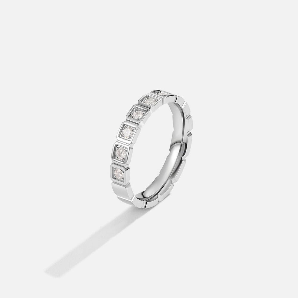 Hera Close Set Crystal Silver-Tone Ring