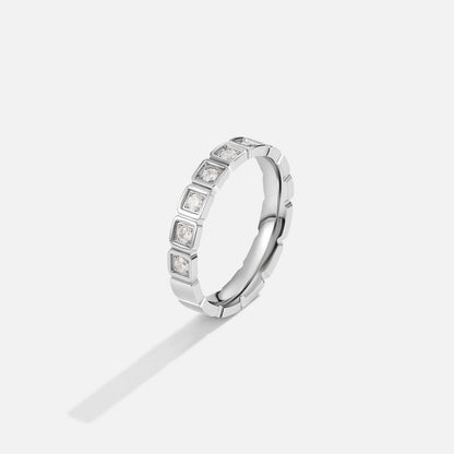 Hera Close Set Crystal Silver-Tone Ring
