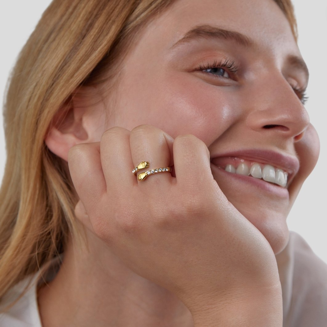 Hug Me Forever Wrapped Gold-Tone Band Ring