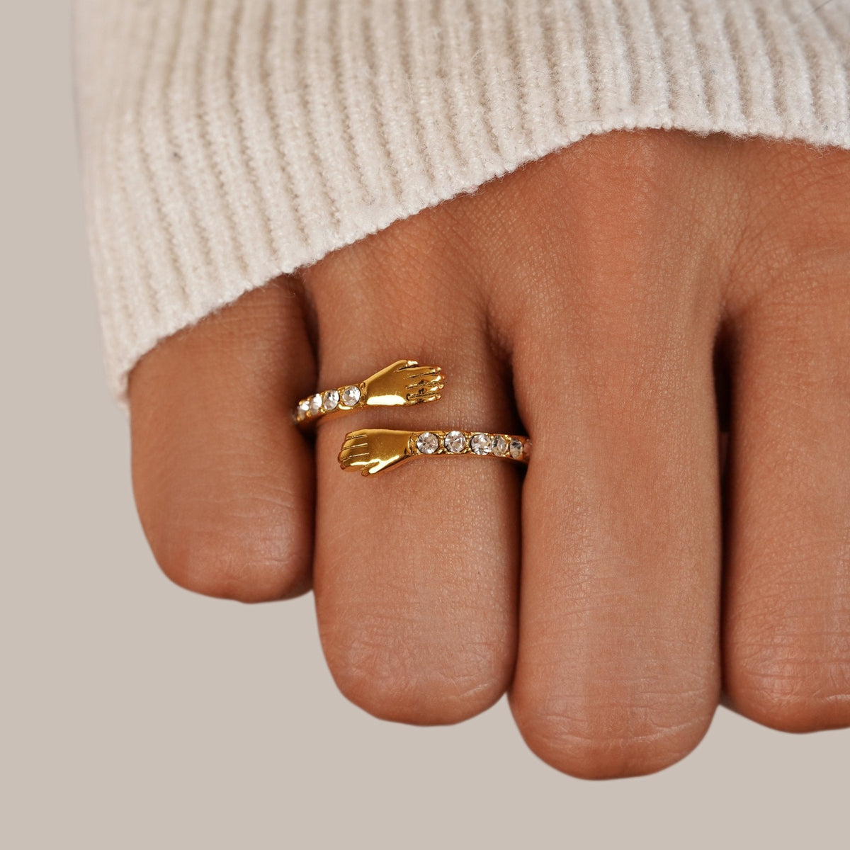 Hug Me Forever Wrapped Gold-Tone Band Ring