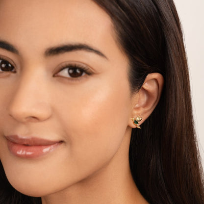 Tiny Hummingbird Stud Earrings in Fine Detail