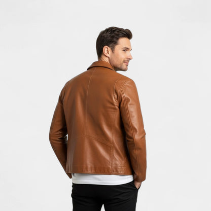 Men's PU Leather Jacket – Fitted with Stand Collar
