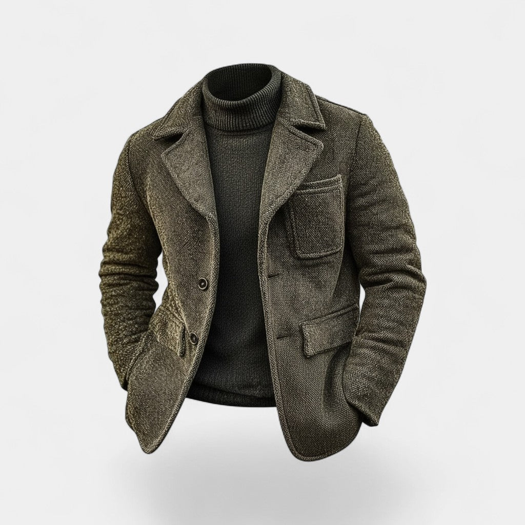 Men's Retro Wool Winter Coat – Classic Lapel Collar