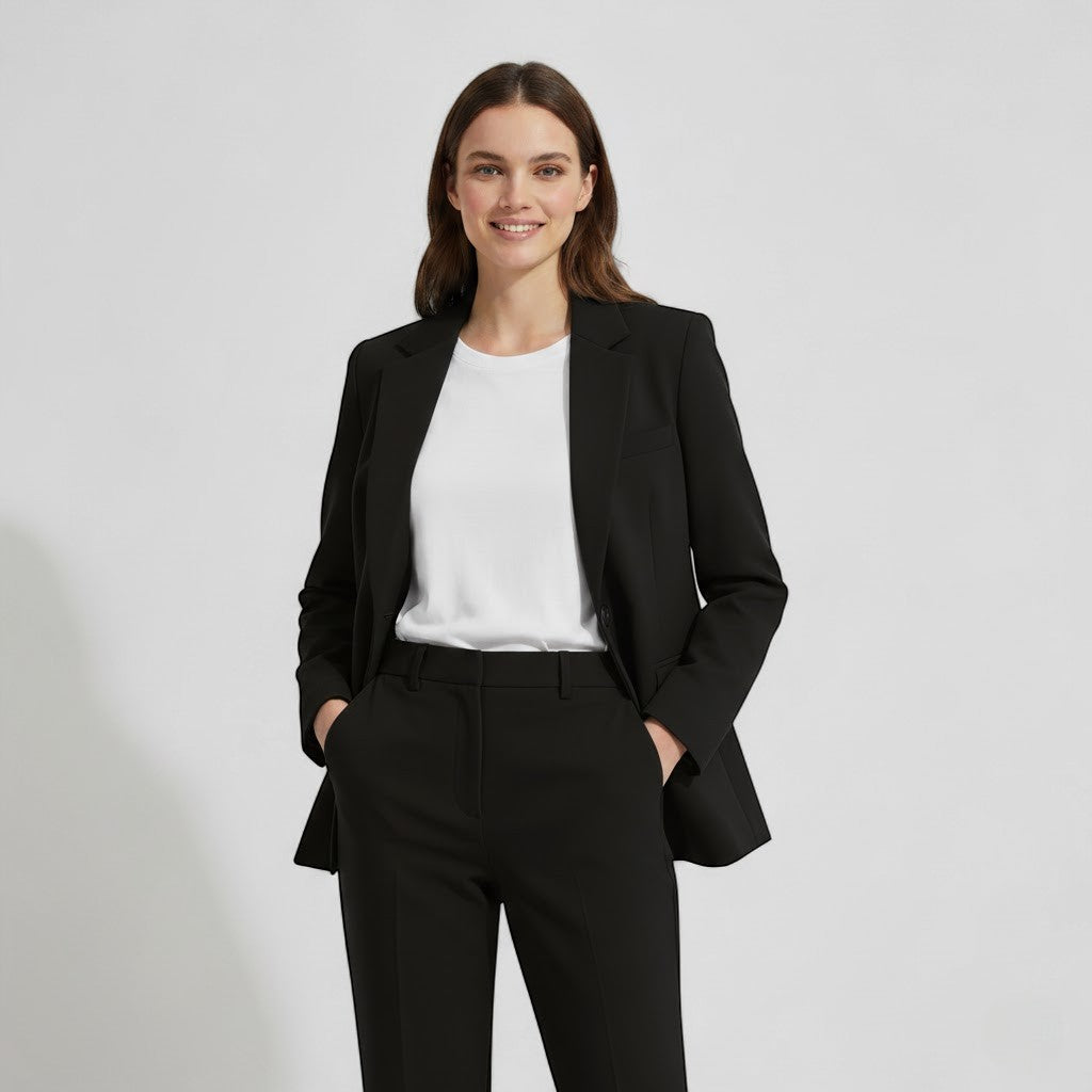 Women's Blazer and Trouser Set – Tailored High Waist