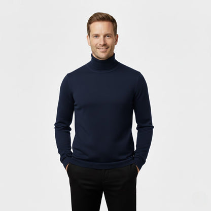 Men's Roll Neck Jumper Set of Three – Slim Fit Knit
