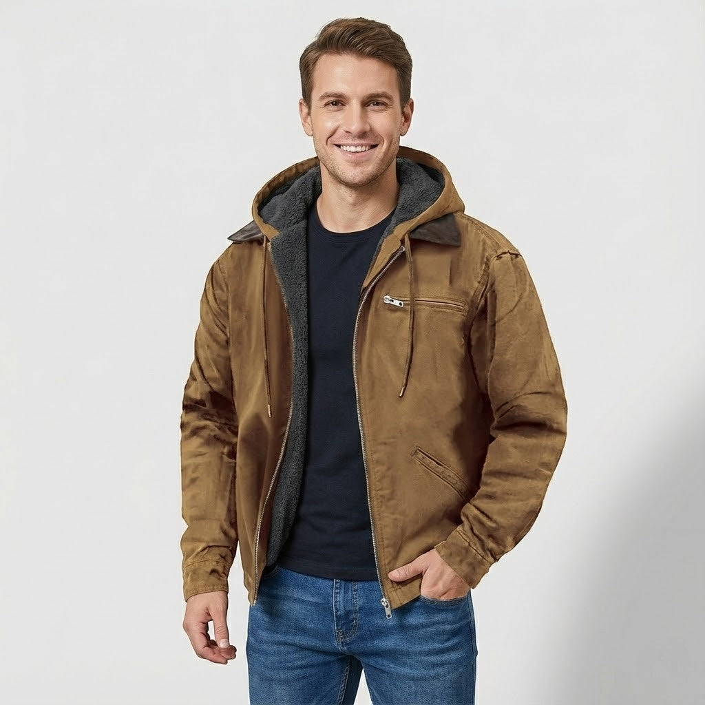 Men's Fleece Zip Hooded Jacket – Relaxed Everyday Fit