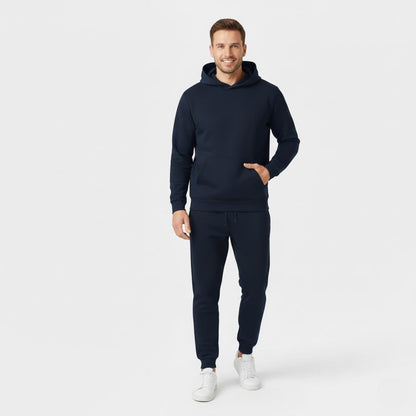 Men's Hooded Fleece Tracksuit Set – Relaxed Minimal Cut