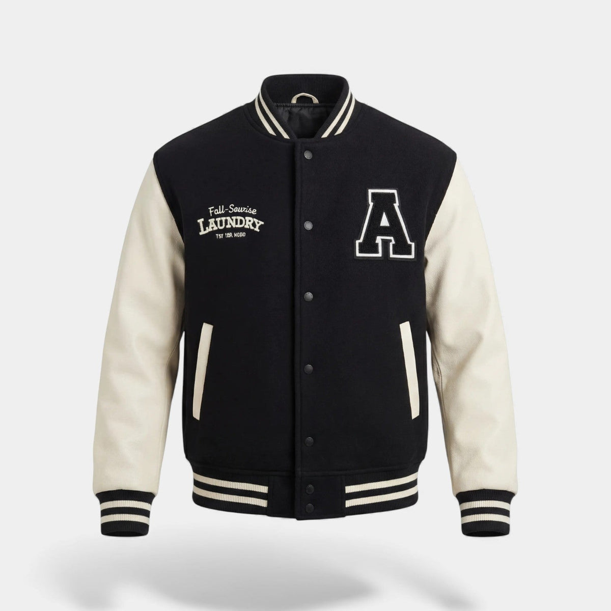 Men's Cashmere Blend Varsity Jacket – Ribbed Trims