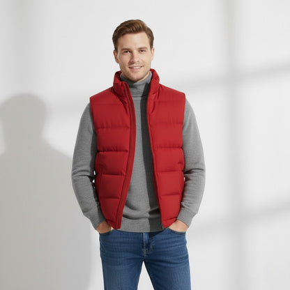 Men's Quilted Body Warmer – Slim Fit Stand Collar