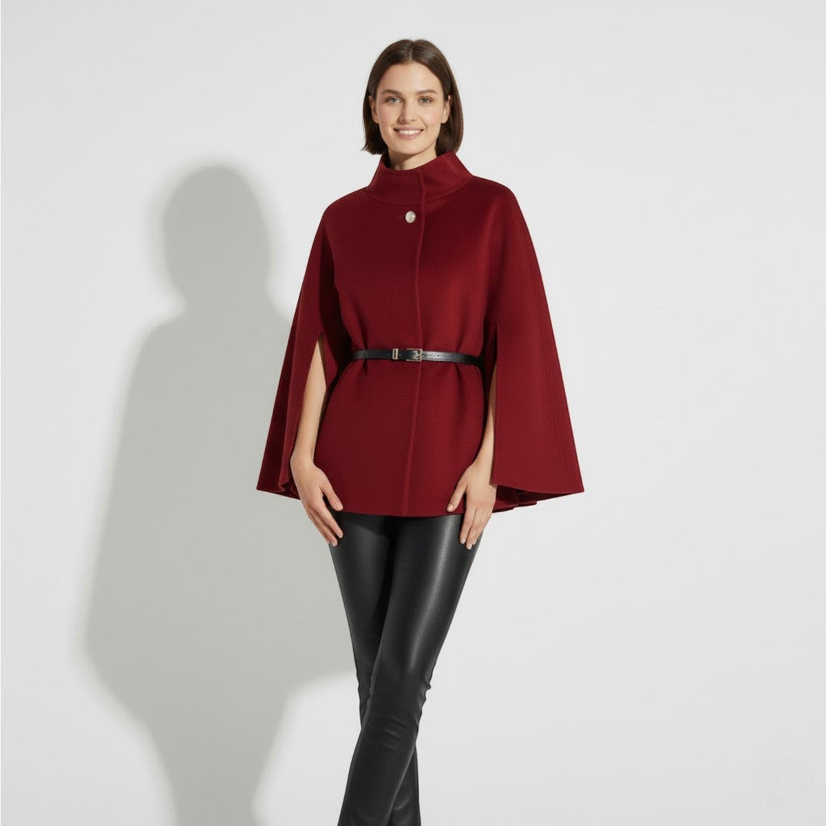 Women's Short Wool Coat – Single Breasted Fitted Cut