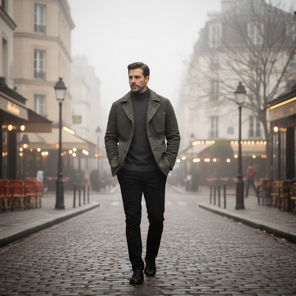 Men's Retro Wool Winter Coat – Classic Lapel Collar