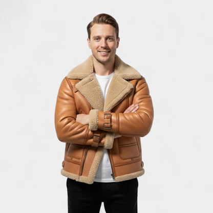 Men's Military Jacket – faux fur Collar and Warm Lining
