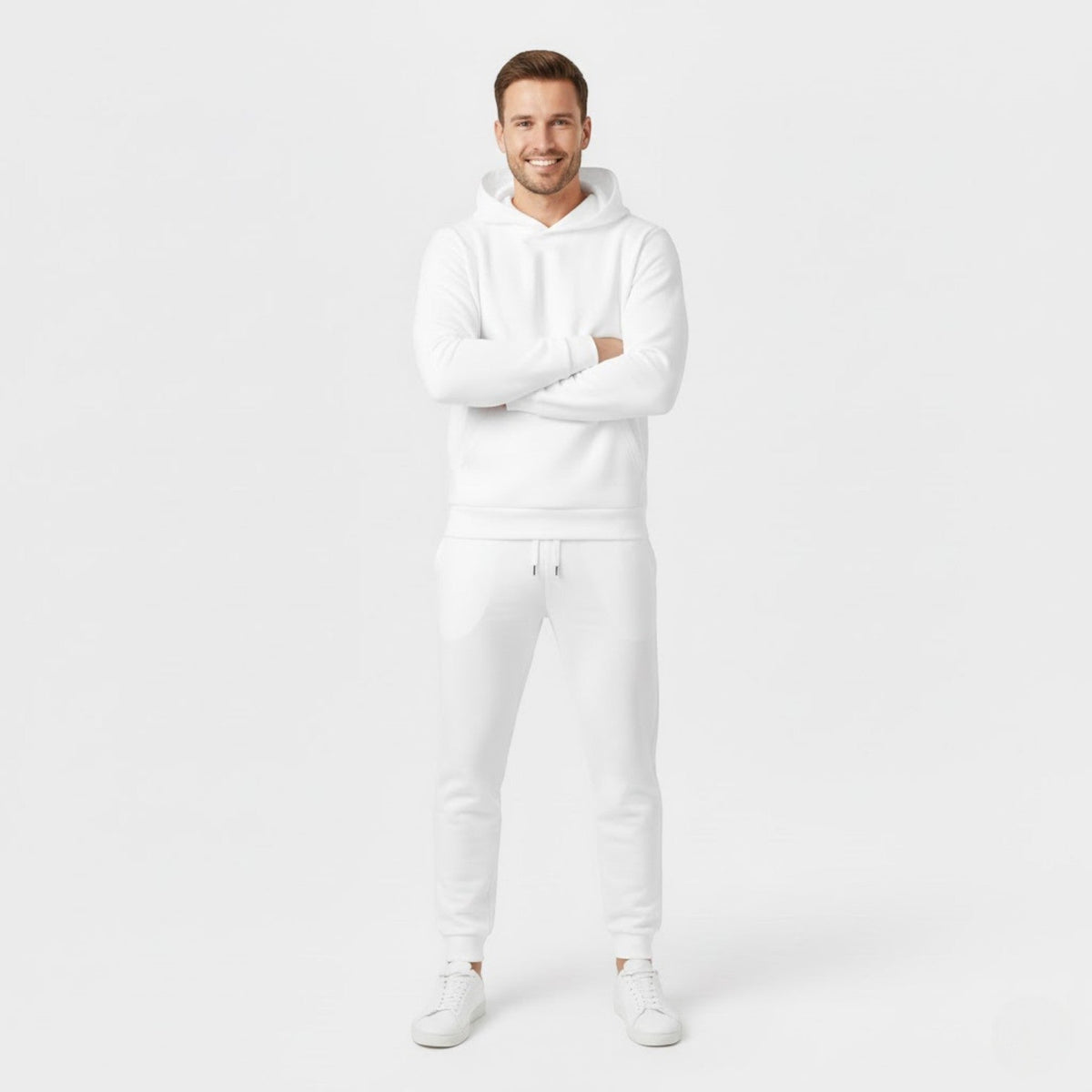 Men's Hooded Fleece Tracksuit Set – Relaxed Minimal Cut