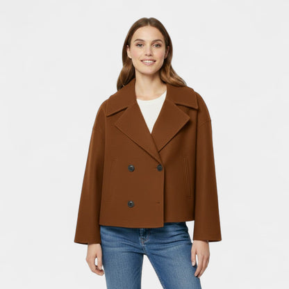 Women's Cropped Wool Jacket – Double Breasted Fit