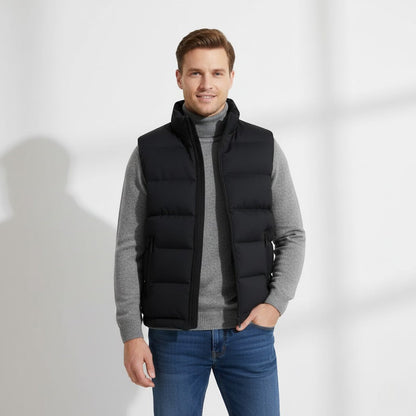 Men's Quilted Body Warmer – Slim Fit Stand Collar