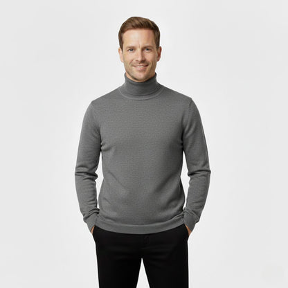 Men's Roll Neck Jumper Set of Three – Slim Fit Knit