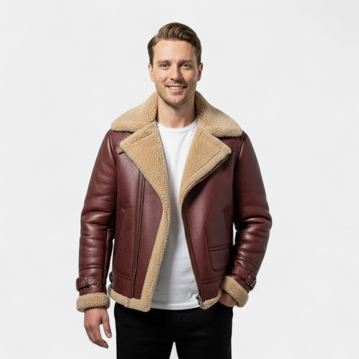 Men's Military Jacket – faux fur Collar and Warm Lining