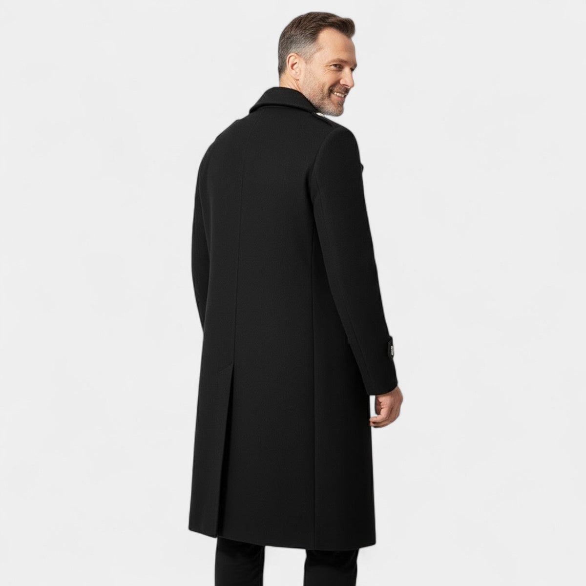 Men's Double Breasted Wool Jacket – Structured Shoulders