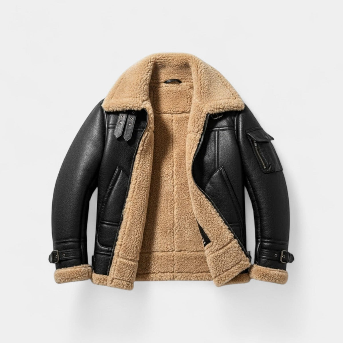 Men's Military Jacket – faux fur Collar and Warm Lining