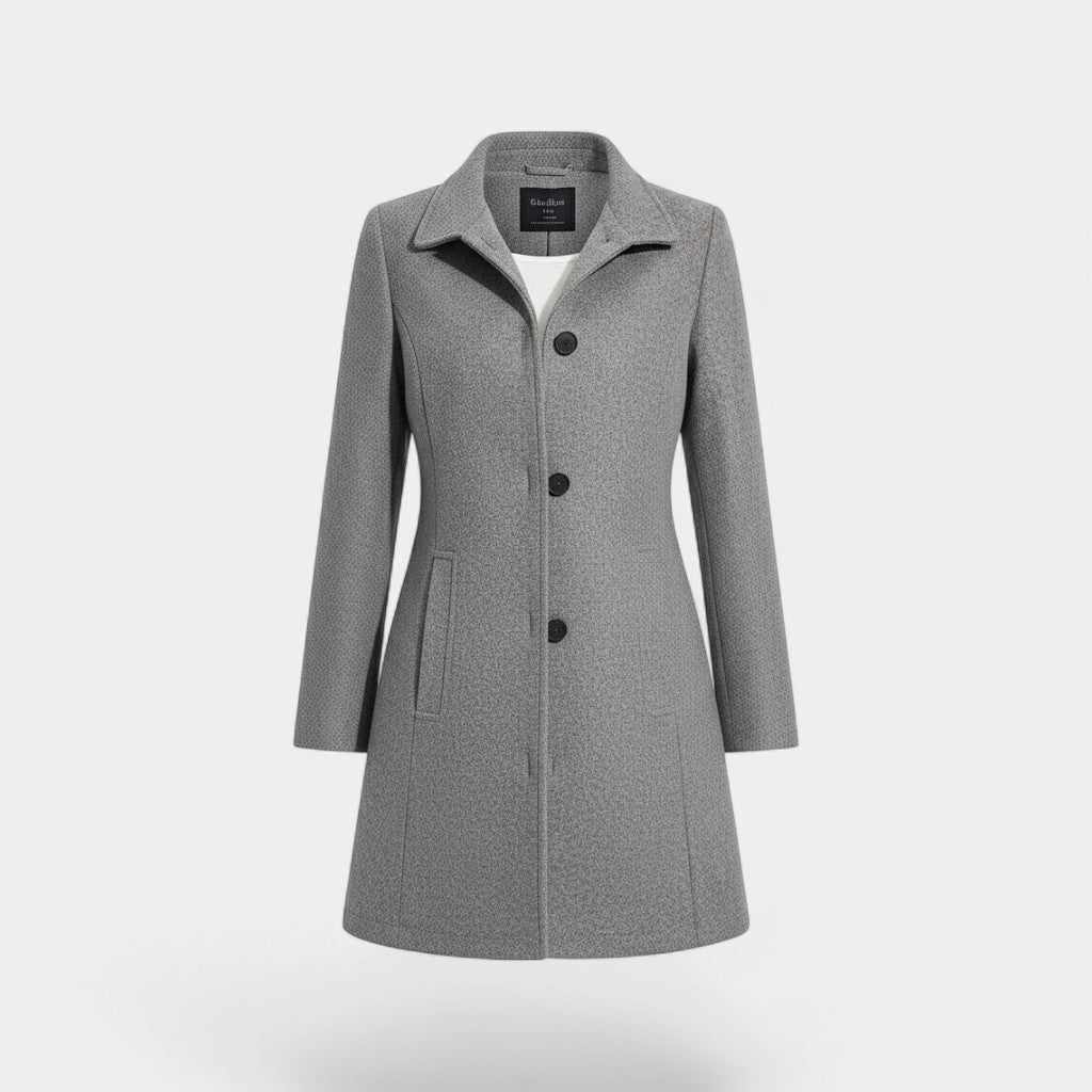 Women's Long Wool Coat – Fitted with Side Pockets