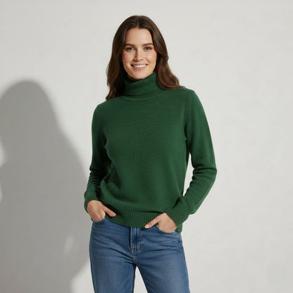 Women's Wool Blend Roll Neck Jumper – Relaxed Fit