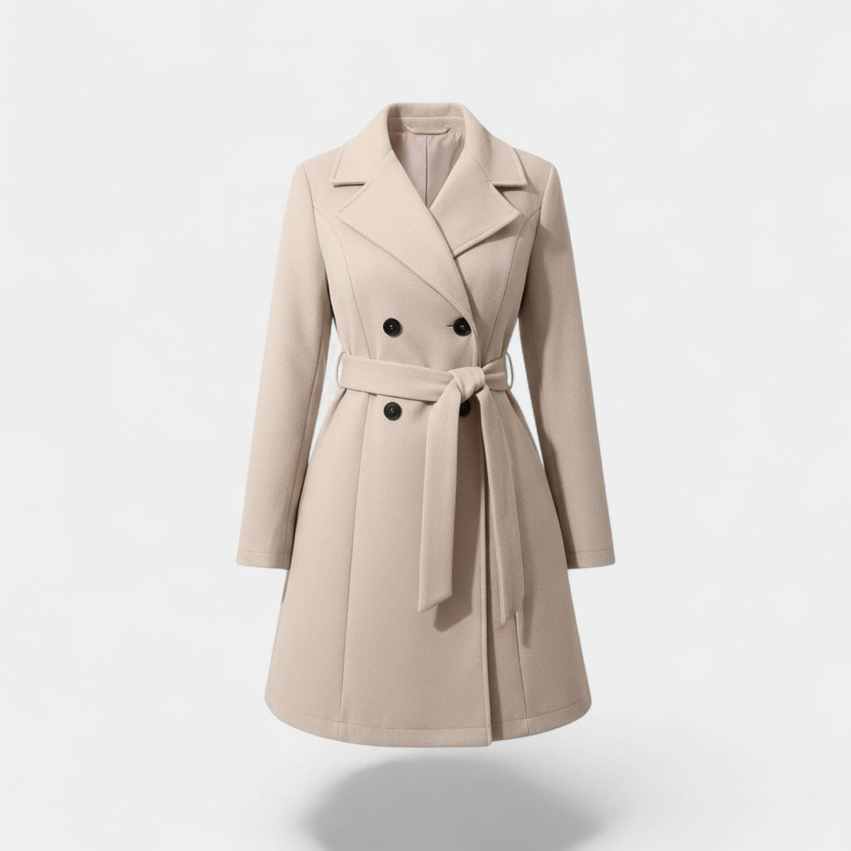Women's Long Wool Coat – Fitted with Back Lacing