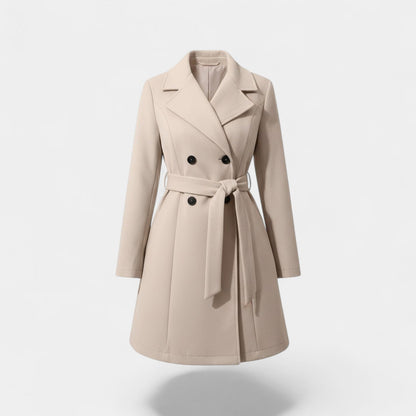 Women's Long Wool Coat – Fitted with Back Lacing