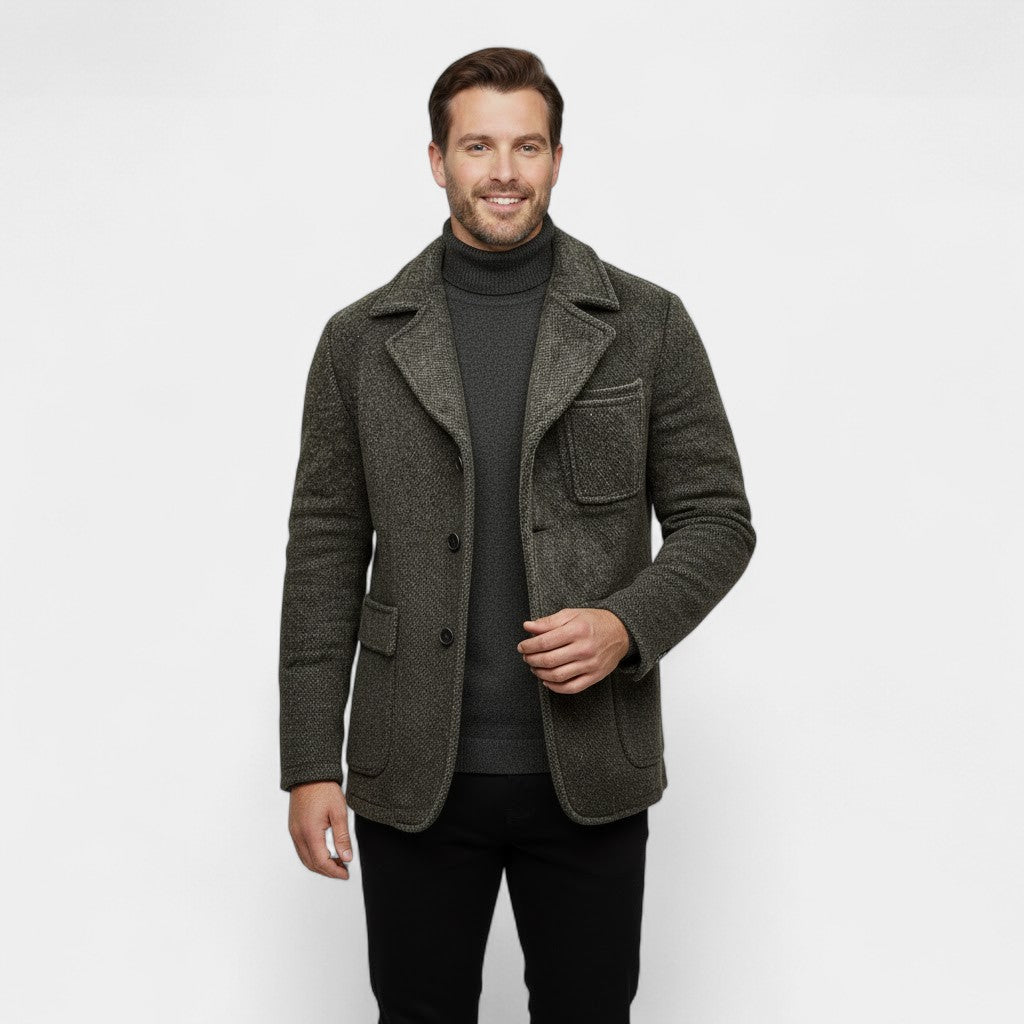 Men's Retro Wool Winter Coat – Classic Lapel Collar